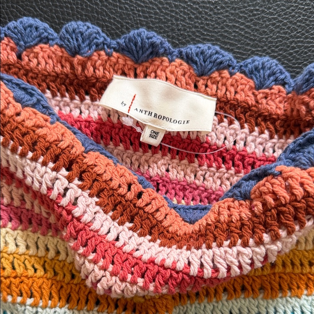 Anthropologie Colorful Crochet Knit pullover